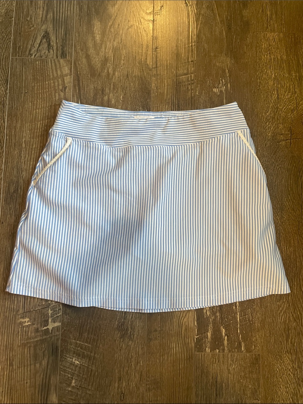 Sigrid Olsen Blue and White Pinstripe Golf Skort Size Small